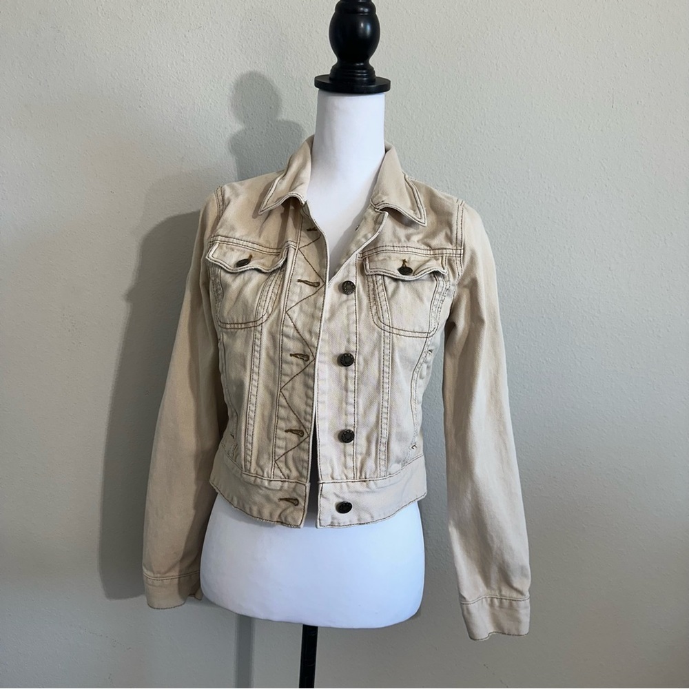 Free people denim cream  jacket